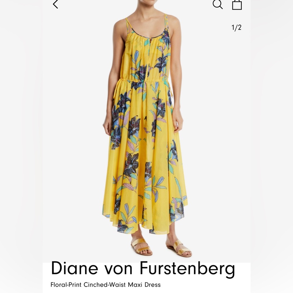 NWT Diane  Von Furstenberg Vinched waisted maxi dress